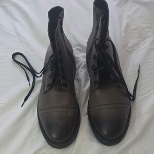 Thursday Boot Company Charcoal Leather Lace-Up Boots